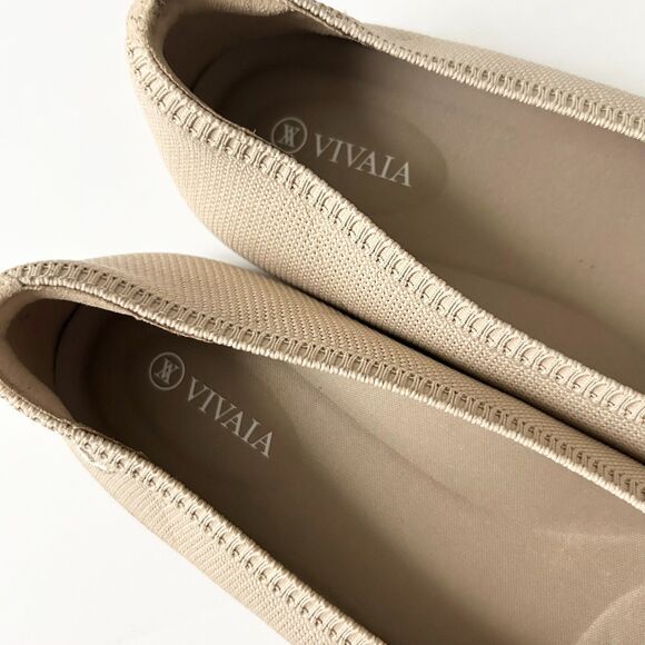 Vivaia Aria Pointed Toe Ballet Flats in Almond Size 43 EU 11 US - Picture 5 of 10